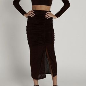 DISSH Chocolate Midi Skirt Scrunch